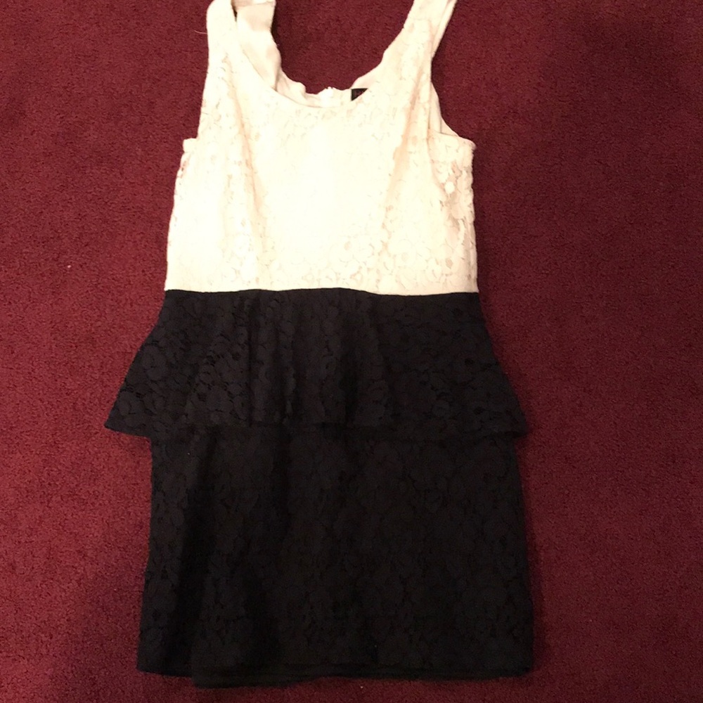 Black dress with a cream color top
